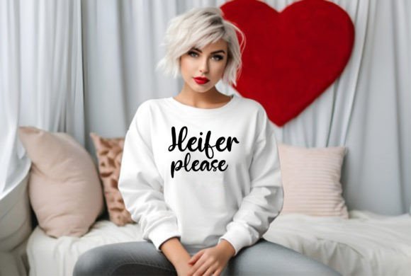 Heifer Please: A Playful Graphic Design Asset for T-Shirt Designs and Modern Marketing