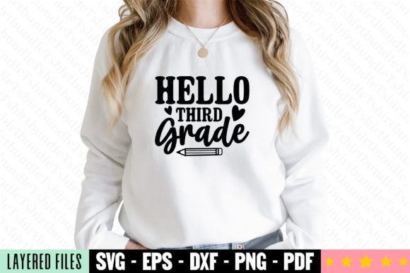 Hello Third Grade Craft SVG for Packaging and Promotion