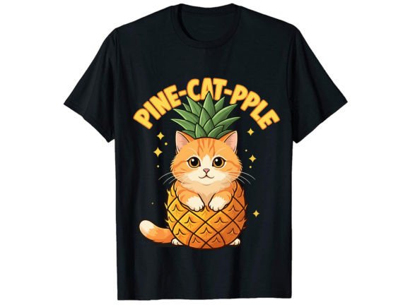 Pine-Cat-Pple T-Shirt Design: A Versatile Graphics Asset